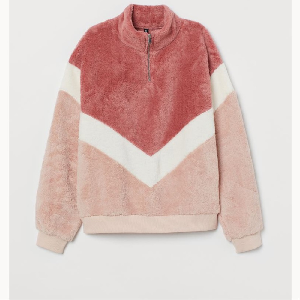 Faux shearling top h&m
